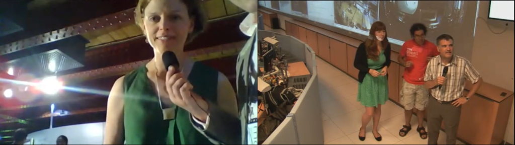 At the launch of the Collider exhibit at MOSI, visitors talked to CERN scientists in the ATLAS Control Room.