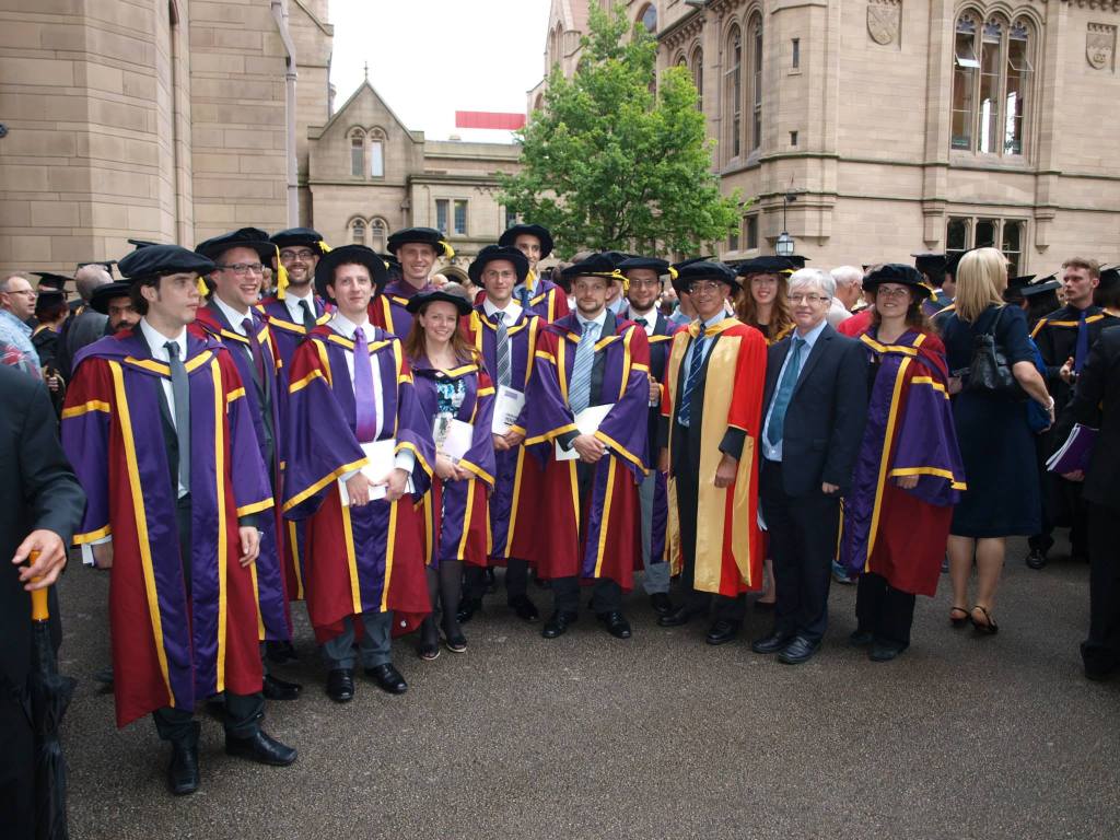 PhD graduates in Physics, University of Manchester, 2014. Photo credit E.H.Maclean.