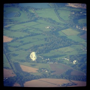 Jodrell Bank from above. Taken July 2013.